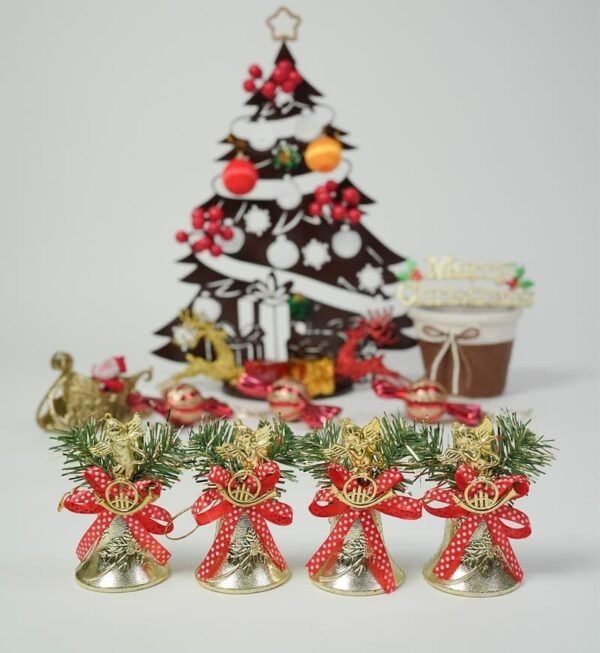 Red Bow Plastic Bells