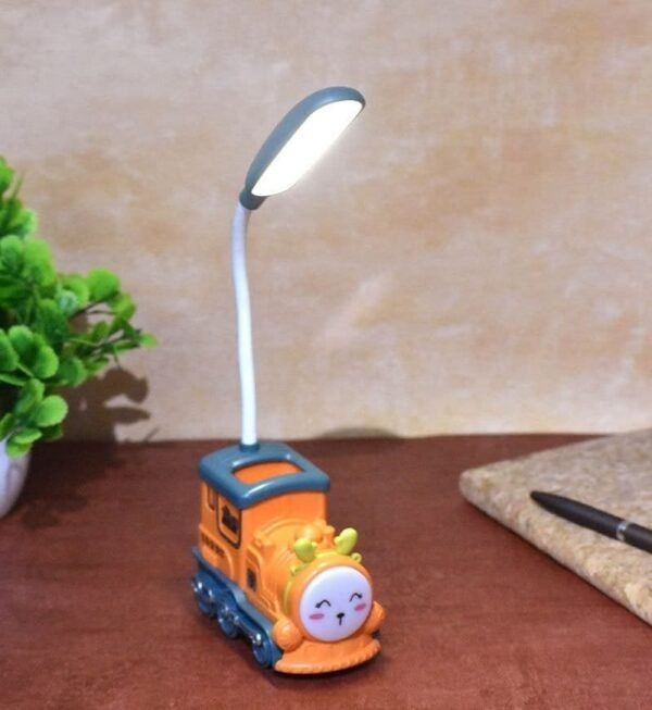 Train Pen Stand LED Desk Light Study Night Table Lamp with USB Charging Cable Table Lamp 4cm (1Pc) - Image 2
