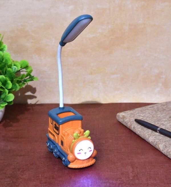 Train Pen Stand LED Desk Light Study Night Table Lamp with USB Charging Cable Table Lamp 4cm (1Pc) - Image 3