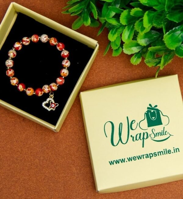 Radiant Harmony Glass Red color Beads Bracelet - Image 2