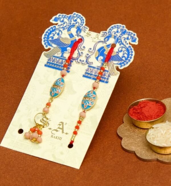 Bhaiya Bhabhi Rakhi Set with Kaju Katli Pack - Image 2
