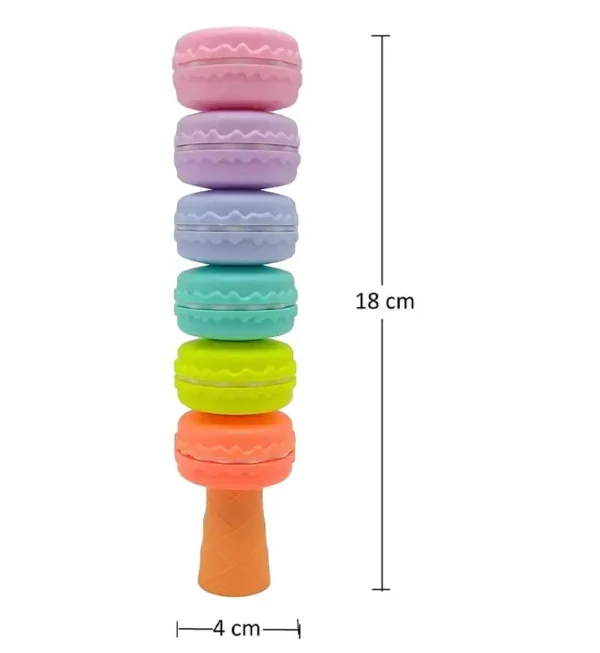 Macroon Burger Shape Highlighter Marker Pen (Multicolor | 6 Pcs) - Image 2