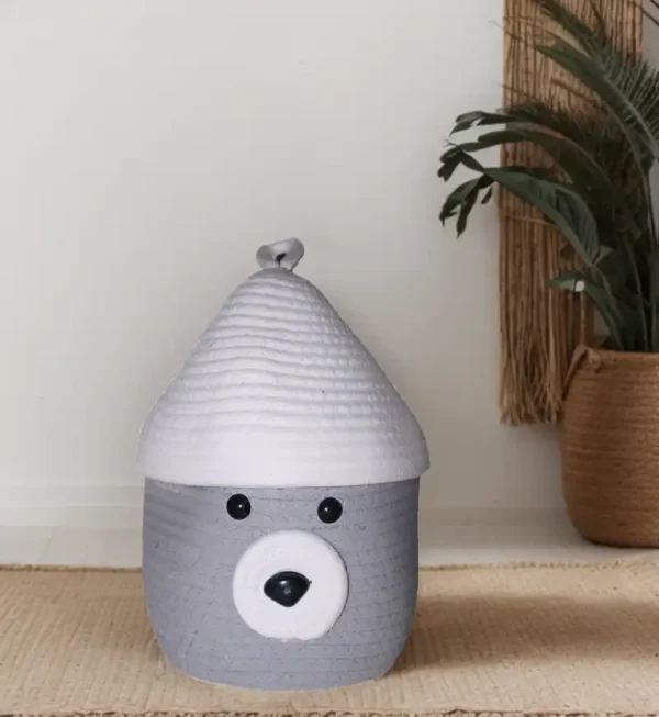Cotton Rope Medium Kids Storage Basket Grey
