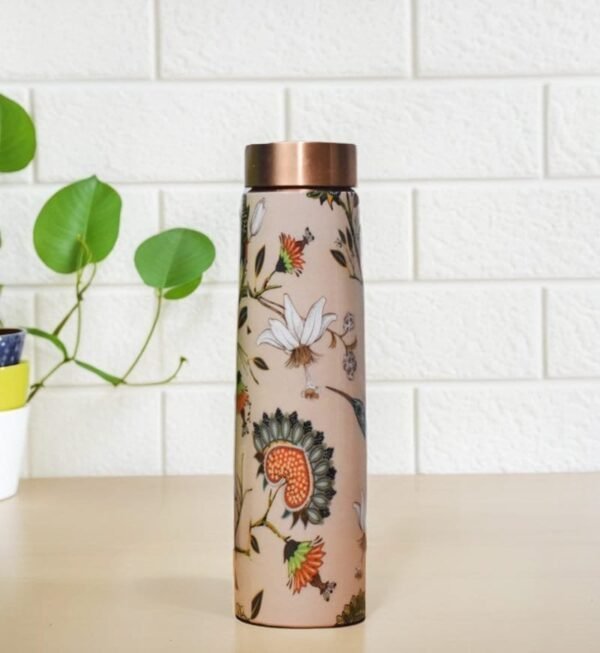 Copper Water Bottle Meena Print