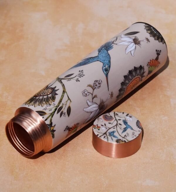 Copper Water Bottle Meena Print With Lacquer Coating Water Bottle with Advanced Leak Proof | 950 ml - Image 3