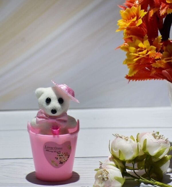 Plastic Valentine Plush Soft Teddy in Tub Gift Set, Decorative Show Piece - Image 2
