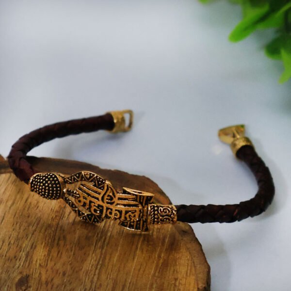 Mahakal trishul Damru Bracelet in Golden