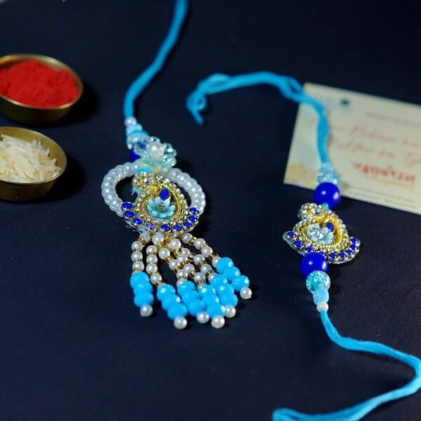 Blue Bhaiya Bhabhi Rakhi Set - Image 2