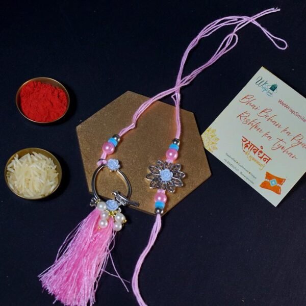 Pink Bhaiya Bhabhi Rakhi Set - Image 2