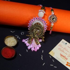 Pink Bhaiya Bhabhi Rakhi Set