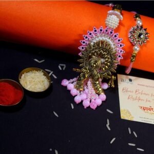 Pink Bhaiya Bhabhi Rakhi Set