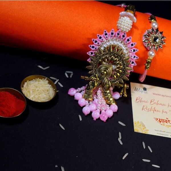 Pink Bhaiya Bhabhi Rakhi Set - Image 2