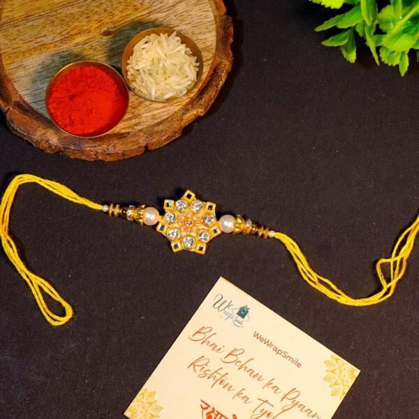 Yellow Flower Thread Rakhi