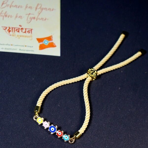 Yellow Evil Eye Rakhi for Kids - Image 2