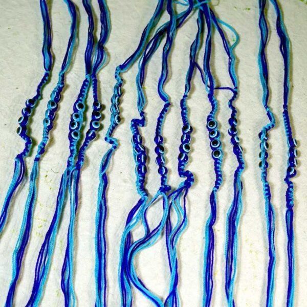 Evil Eye Charm Thread Rakhi In Blue (12 pcs)