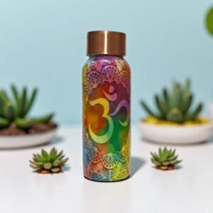 Om Print Copper Water Bottle 500 ml