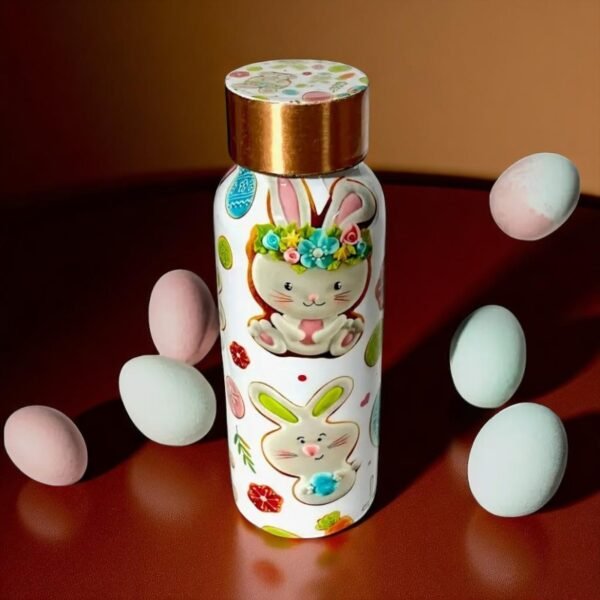 Easter Bunny & Egg Design 500 ml Copper Bottle
